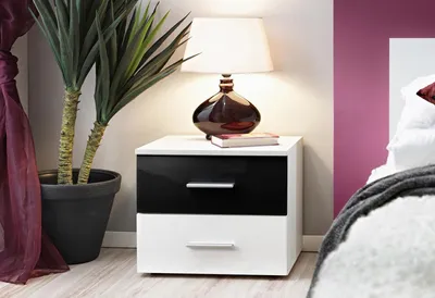 Immagine prodotto di Comodino bianco Arredamento moderno Camera da letto Comodino Lusso Mobili in legno
