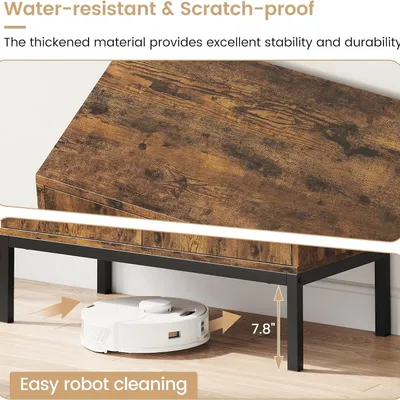 Image de Buffet moderne de style rustique, de couleur marron, avec des portes en verre, largeur 80 cm