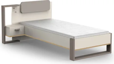 Produktbild von Bettanlage >CAMILLIA< (2-teilig) in Grau - 203x89x127,9cm (BxHxT)