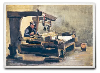 Zdjęcie produktu dla Giallobus - Tkacz - Vincent Van Gogh - 70D x 50S cm - Obraz - Standaard frame canvas