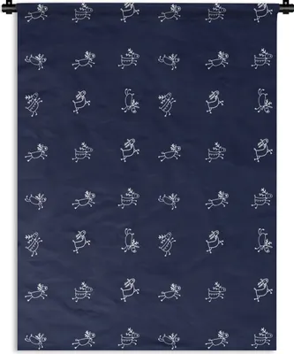 Produktbild von MuchoWow® Wandteppich Wandbehang Hirsche - Muster - Illustration 120x160 cm Tapisserie Dekoration Wandtuch - Wohnzimmer - Moderne
