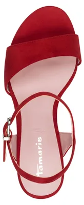 Produktbild von Tamaris Damen Sandale Sandalette Stoff überzogener Absatz 1-28028-42, Größe:38 EU, Farbe:Rot