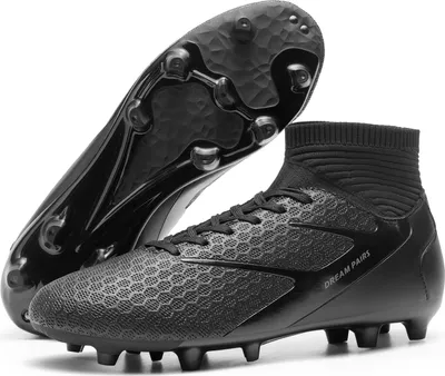 Produktbild von DREAM PAIRS Fußballschuhe Herren Top Professionelle Trainingsschuhe Professionelle Stollen Spikes Cleats Schnürsenkel Football Schuhe,Farbe:SCHWARZ,Größe:42