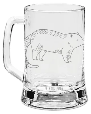 Produktbild von Mr. & Mrs. Panda Seidel Nasenbär - Transparent - Geschenk, Krug, Rüsselbär, Bierkrug Glas, Humpen, Gute Laune, Glaskrug, Bär, Gravierter, Nasenbären