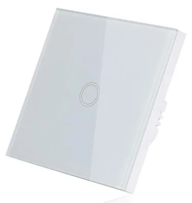 Produktbild von Touch-Techstar®-Schalter, gehärtetes Glas, modernes Design, LED-Beleuchtung, 1-Phasen, Weiß