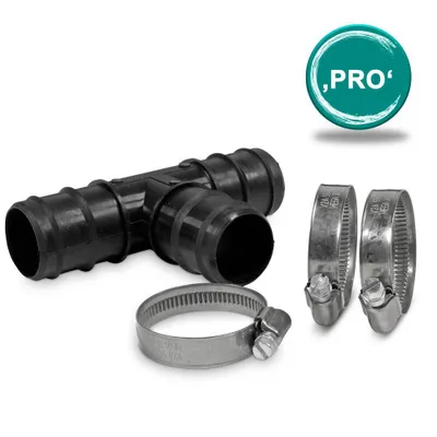 Produktbild von Set PRO> T-Stück 38mm + 3 V2A SS304 Schellen 12mm