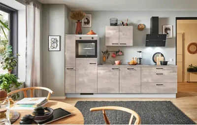 Produktbild von PICCANTE Plus Küchenzeile ohne Geräte Casual 310 cm beton perlgrau matt vormontiert Variante links 4067368009706