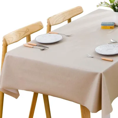 Produktbild von Wachstuchtischdecke Beige 137 x 275 cm Rechteckig Wetterfest PVC