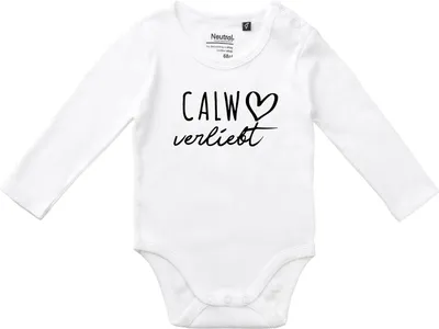 Produktbild von Huuraa Baby Body Calw verliebt 62 White  Baumwolle Fairtrade Langarmbody Geschenkidee