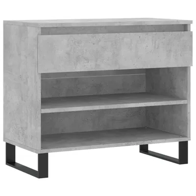 Image de vidaXL Étagère à chaussures gris béton 70x36x60 cm Bois composite