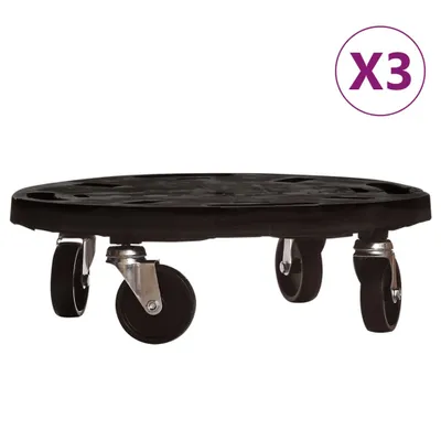 Immagine prodotto di Rullo per piante 3 pezzi diametro 40 cm nero 275 kg