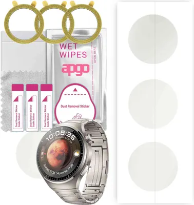 Produktbild von apgo 3 Stück Schutzfolie, Matt, kompatibel mit Huawei Watch 4 Pro Smartwatch, Hydrogel Displayschutzfolie mit Positionierhilfe, Displayfolie, robust und kratzfest