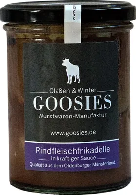 Produktbild von Goosies Rindfleischfrikadelle in kräftiger Sauce