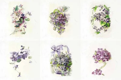 Immagine prodotto di ITD carta di riso per decoupage SET carta artigianale, fiori, violette RSM076