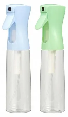 Image de Lot de 2 flacons pulvérisateurs - Diffuseurs de brume fine - Flacon rechargeable de 310 ml - Flacon transparent - Ø 6 x 24 cm - Idéal pour la coiffure/le jardinage - Flacon pulvérisateur