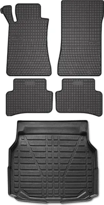 Immagine prodotto di Set di tappetini e fodere per il bagagliaio per Mercedes Classe C W203 2000-2007 in gomma 5x