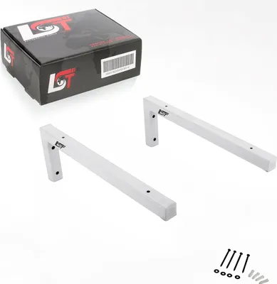 Produktbild von 2x Wandkonsole Waschtischhalterung Regalträger Weiß 450 mm Winkel