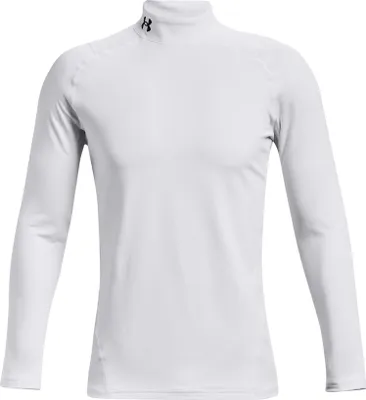 Produktbild von Under Armour ColdGear Fitted Mock für Herren, Erwachsener, Männlich, Weiß, Überziehhemd, Einfarbig, White / Black - 100
