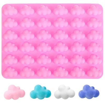 Produktbild von Silikonform Wolken für Pralinen Fondant Gelee Rosa 21.8 x 16.2 x 0.2 cm