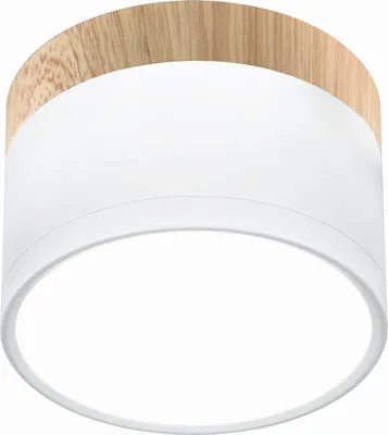 Obrázok produktu pre LED stropné osvetlenie TUBA - 9W, 4000K (neutrálna biela), 6,4x8,8cm, okrúhle, imitácia dreva / biele