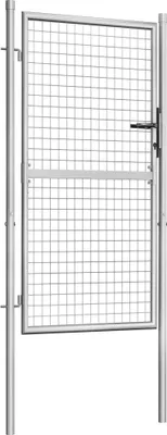 Image de vidaXL Portail de jardin Acier galvanisé 105x200 cm Argenté