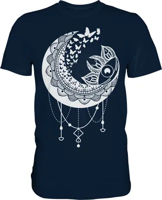 Produktbild von Mond Sonne Frauen Schmetterling T-Shirt – Navy / 4XL