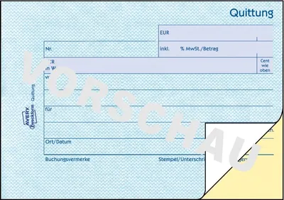 Produktbild von Formularbuch Quittung A6 quer selbstdurchschreibend VE=20x2x40 Blatt