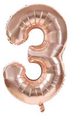 Produktbild von Folienballon Zahl 3, ca. 100 cm, rosegold