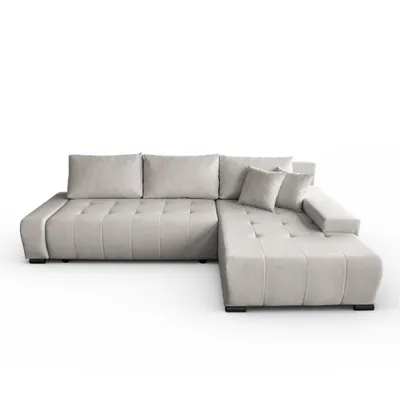 Produktbild von Beautysofa DRACO L Ecksofa mit Schlaffunktion & Bettkasten 267 cm - Schlafsofa, Bettsofa, Couch L-Form, Seitenausführung Rechts – Beige Barrel 04