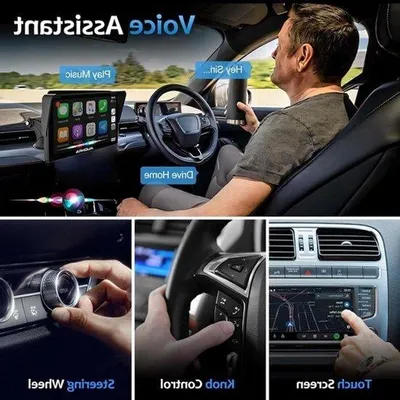 Productafbeelding van Draadloze CarPlay-adapter - Autodongle - Navigatiebediening - Twee-in-éénfunctionaliteit - 32 x 32 x 8.5 mm - Zwart