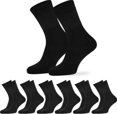 Produktbild von 6x Socken Uni für Diabetiker und ohne Gummibund Schwarz Gr. 47-50