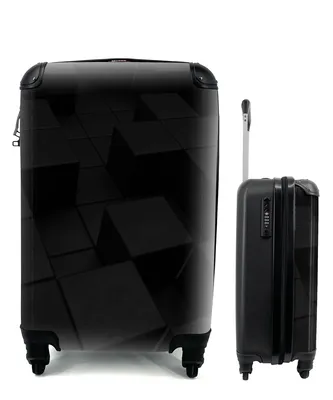 Produktbild von MuchoWow® Koffer Handgepäck Trolley Rollkoffer Kleine Reisekoffer mit 4 Rollen - Würfel - Schwarz - Weiß - Muster - Cabin Size < 55x40x23 cm & 55x40x20 cm - Fotokoffer - Kabinenkoffer - Boardgepäck - Reise-Box - Reisekoffer - Reisegepäck - Koffer mit Bild - Trolley für Kinder