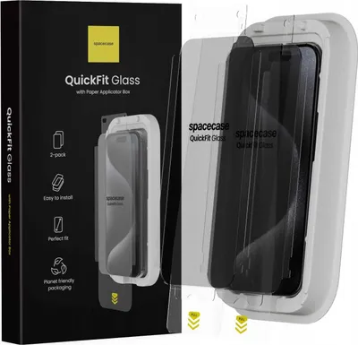 Image de 2x SPACECASE QuickFit Privacy Glass avec applicateur pour iPhone 15 Pro
