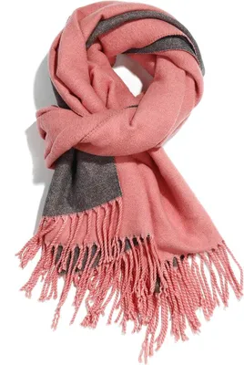 Produktbild von Beidseitiger Pashmina Schal Uni Groß Weich Warm Rot-Grau L