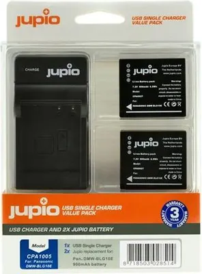 Image de Set Jupio 2x DMW-BLG10 - 900 mAh + USB Single Charger