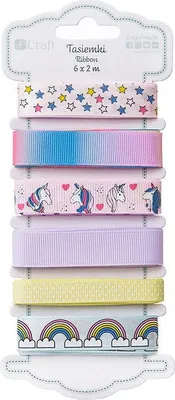 Image de Rubans - DP Craft - Arc-en-ciel 6x2m - licorne, arc-en-ciel, étoiles