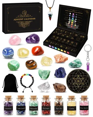 Produktbild von Edelstein Adventskalender 2026 Frauen 24 Tage Kristalle und Heilsteine Weihnachtskalender mit Natürlichen Mineralien Spirituell Adventskalender für Damen