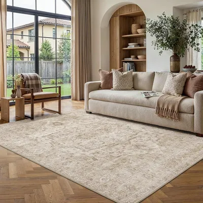 Productafbeelding van Woonkamer tapijt, beige, 160x230 cm, antislip, geschikt voor de woonkamer