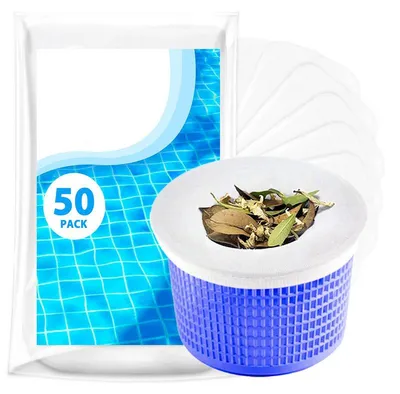 Produktbild von 50er Pack Pool Skimmer Socken – Wiederverwendbares Skimmernetz für Schwimmbad, Schützt Pumpe, Filter & Skimmerkörbe, Pool Filter Saver