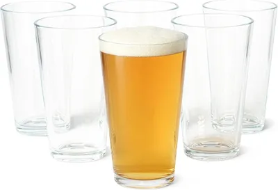 Image de Ensemble de 6 verres à bière - Verres de 473 ml - Verre épais - Lavable au lave-vaisselle