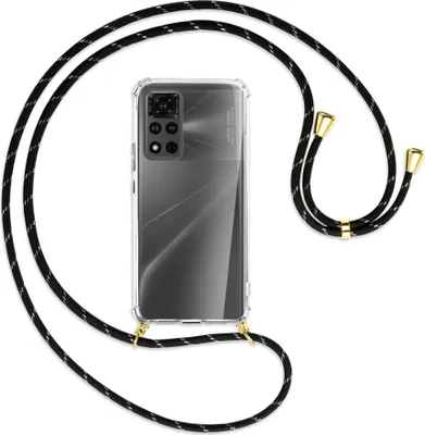 Produktbild von Handykette Backcover-Schutzhülle mit Band (Metall goldfarben) für Honor View 40 Pro (V40 Pro, 6.6'') - schwarz/gold