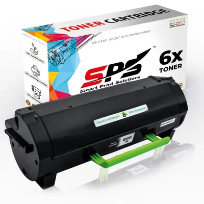 Produktbild von 6x Toner 602 60F2000 Schwarz Kompatibel für Lexmark MX410DETD Drucker