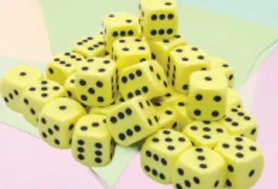 Produktbild von Chessex - Opaque - 36x D6 12mm - Pastel Yellow/Black