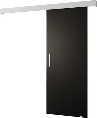 Produktbild von MEBLE KRYSPOL  Schiebetürsystem SALWADOR 1 mit Schienenabdeckung, Einbautüren, 90x204cm, Schwarz