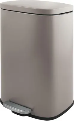 Produktbild von Spirella Abfalleimer 30 Liter Edelstahl mit Absenkautomatik und Inneneimer "Akira" Küche Mülleimer Softclose Abfalleimer taupe matt