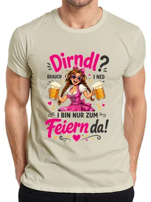 Obrázek produktu pro Tradiční německý oděv: Dirndl a Lederhosen. Pánské tričko s motivem Oktoberfestu, barva: přírodní, velikost: XL