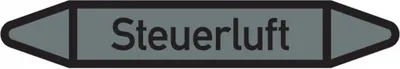 Produktbild von Dreifke® Aufkleber I RKZ-Etikett Steuerluft, DIN 2403, grau/schwarz, für Ø 40...
