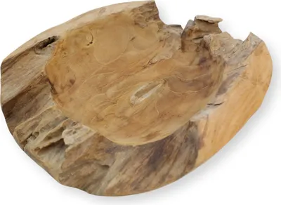 Produktbild von Schale Teak Holzschale Massiv Teakholz Natur Unikat Deko Rustikal Größe: Teakschale Sofia Ø ca. 30 cm