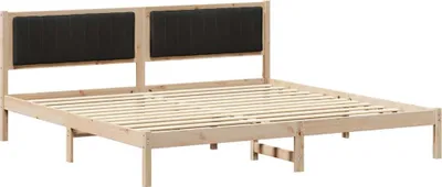 Zdjęcie produktu dla vidaXL Rama łóżka czarna 200 x 200 cm z litego drewna sosnowego