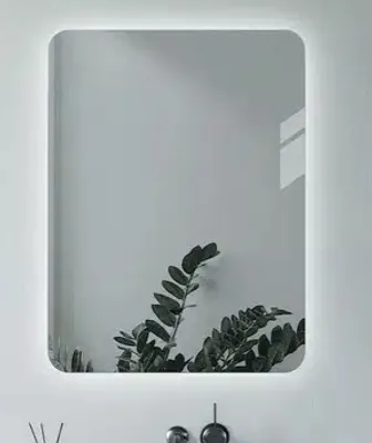Produktbild von BD ART LED Badspiegel Rechteck gerundet Luna 70x50 cm, Wand Badezimmerspiegel mit Beleuchtung, Lichtfarbe Neutral 4200K, IP44